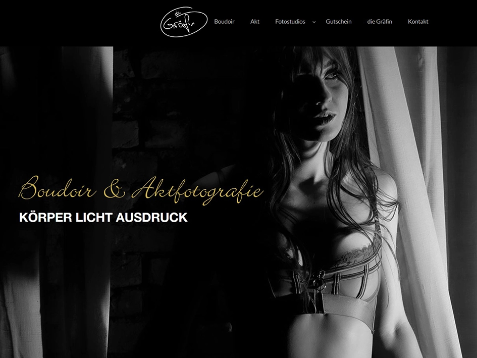 startseite www.boudoir-aktfotografie.at von der Gräfin Nicole Oberhofer im Burgenland und der Steiermark