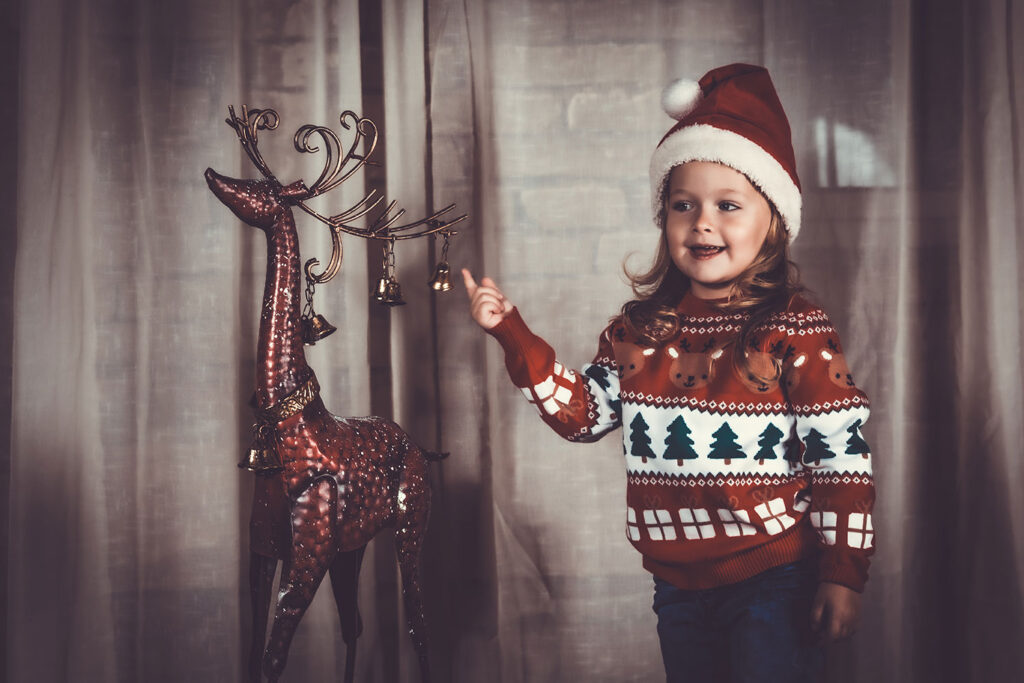 Weihnachtsshooting strahlende Kinderaugen